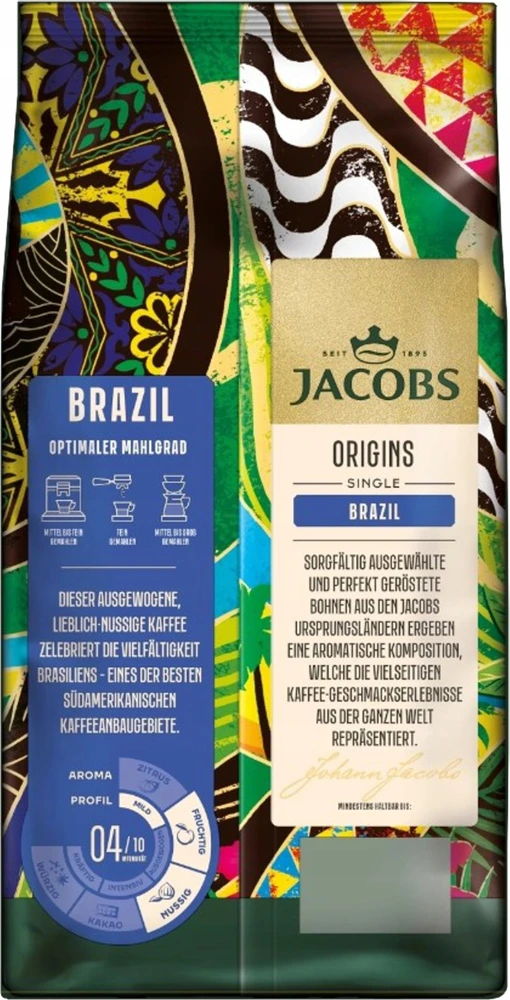 Kavos pupelės Jacobs Origins Single Brazil 1kg