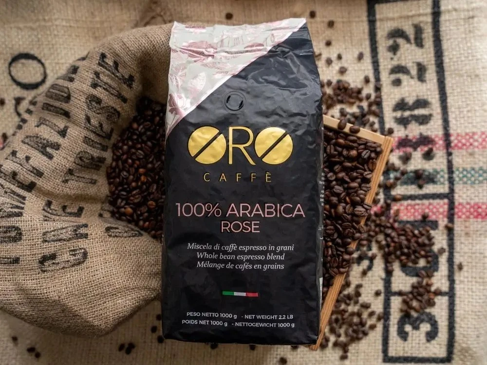 Kavos pupelės Oro Caffe Kavos pupelės 100 % Arabica Rose 1kg