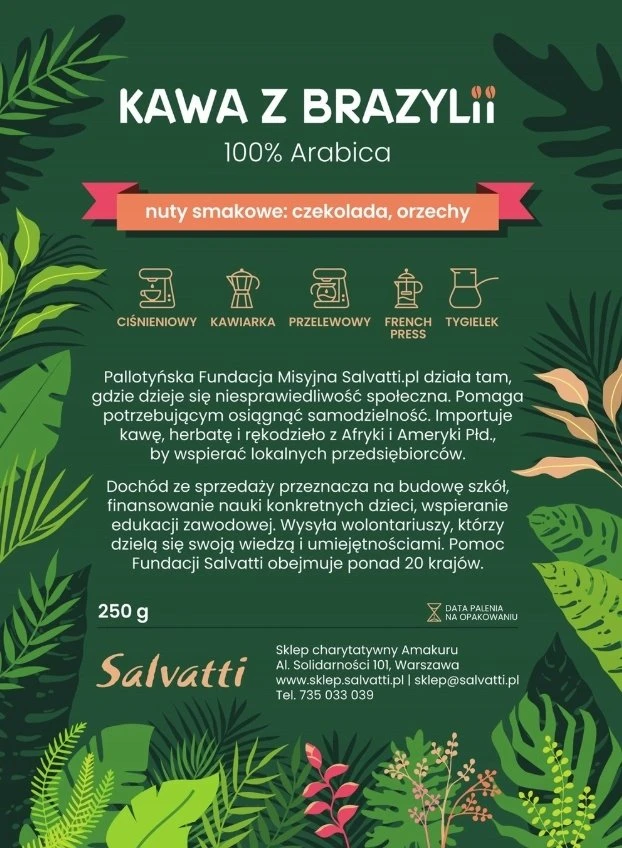 Kavos pupelės Salvatti Floresta Buena kavos pupelės 250g