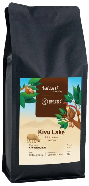 Kavos pupelės Salvatti Kavos pupelės Ruanda Kivu ežeras 1kg