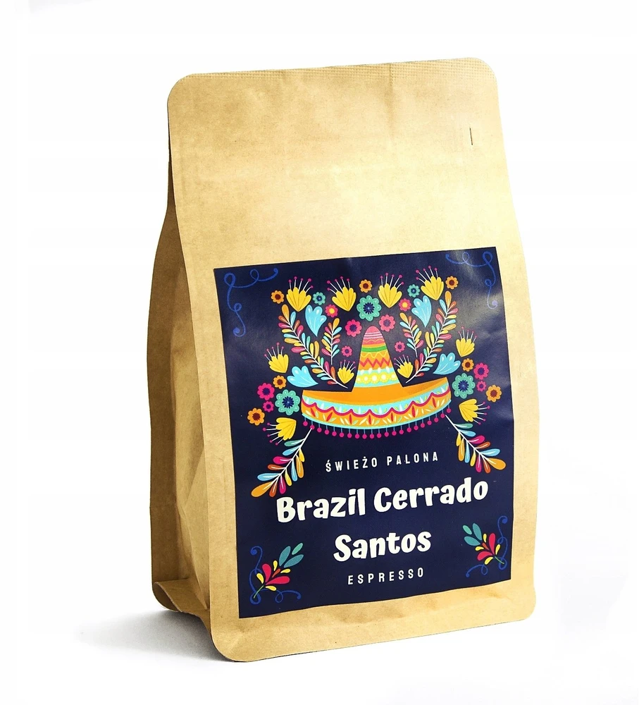 Kavos pupelės Świeżo Palona Kavos pupelės Brazilija Cerrado Santos Natural 250g