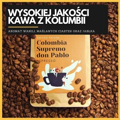 Kavos pupelės Świeżo Palona Kavos pupelės Colombia Supremo Don Pablo Quindio Washed 1kg