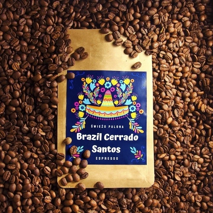 Kavos pupelės Świeżo Palona Kavos pupelės Brazilija Cerrado Santos Natural 250g