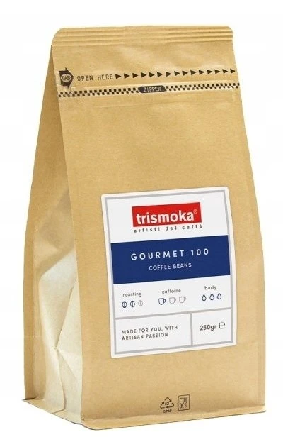 Kavos pupelės Trismoka Caffe Gurmaniškos 100 kavos pupelių 250 g