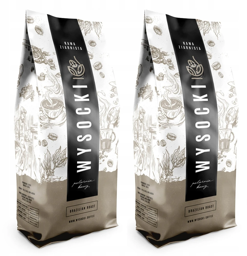 Kavos pupelės Wysocki Coffee Braziliškos skrudinimo kavos pupelės 1kg
