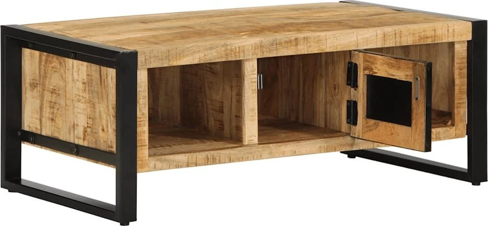 Kavos staliukas 90x50x36 cm Masyvus Rough Wood Mango