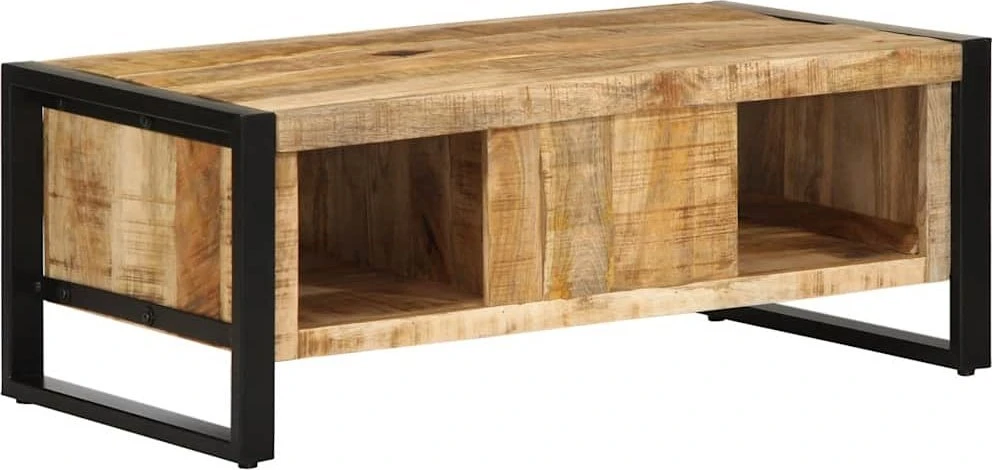 Kavos staliukas 90x50x36 cm Masyvus Rough Wood Mango