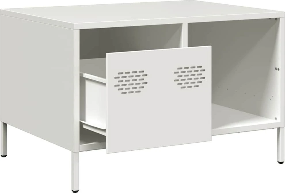 kavos staliukas baltas 68,5x50x43,5 cm šaltai valcuotas plienas