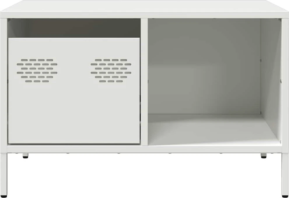 kavos staliukas baltas 68,5x50x43,5 cm šaltai valcuotas plienas