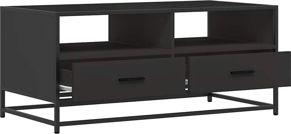 Kavos staliukas, juodas, 100x50x45cm, apdirbta mediena/metalas