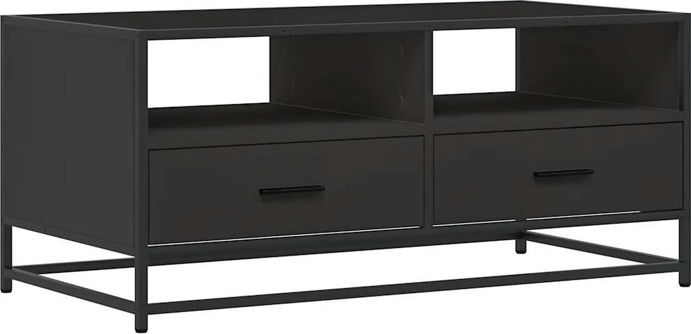 Kavos staliukas, juodas, 100x50x45cm, apdirbta mediena/metalas