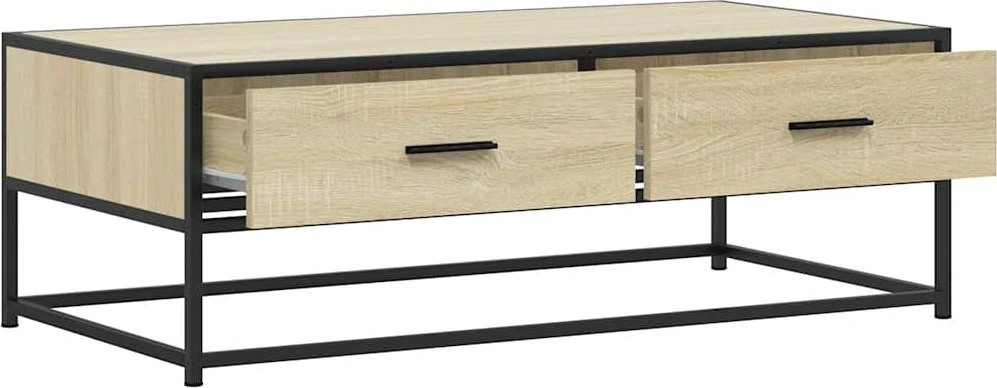 Kavos staliukas, ąžuolo, 100x50x35cm, apdirbta mediena/metalas