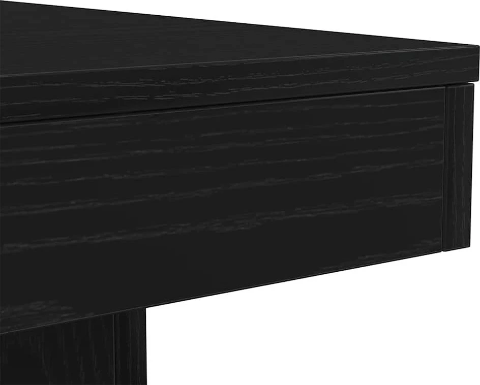 Kavos staliukas su LED lemputėmis, juodo ąžuolo spalvos, 90x50x40 cm