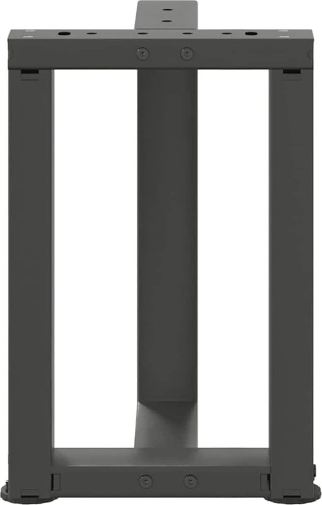 Kavos staliuko kojelės, 2 vnt., antracito spalvos, 28x25x(42-43) cm, plienas