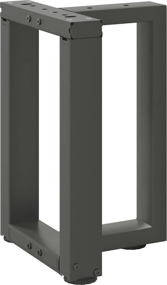 Kavos staliuko kojelės, 2 vnt., antracito spalvos, 28x25x(42-43) cm, plienas