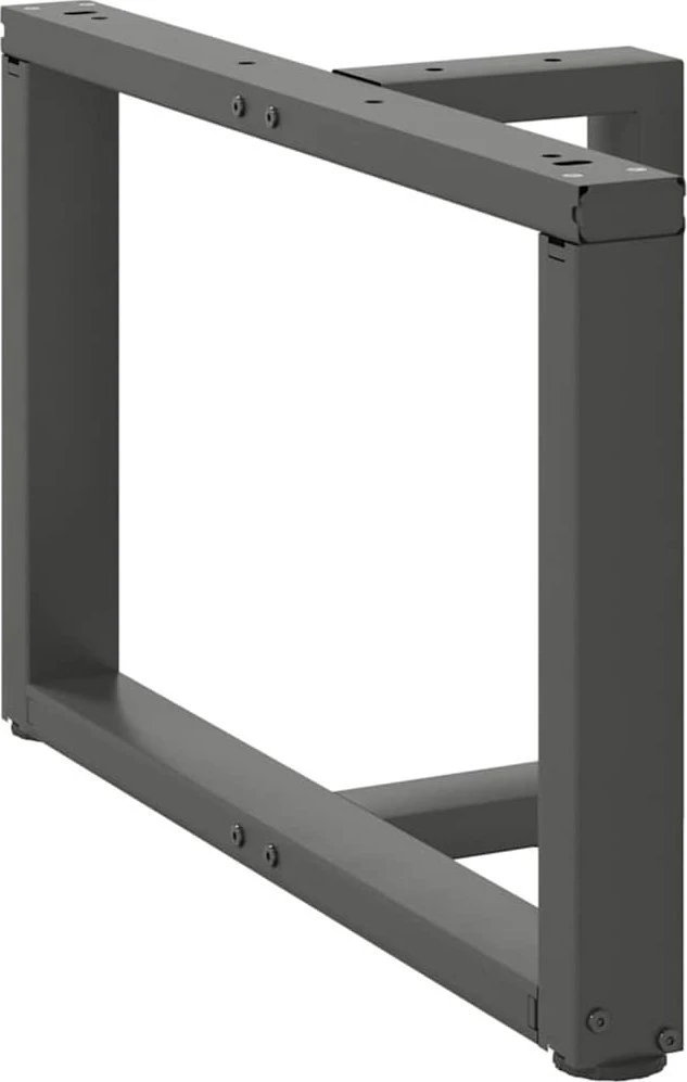 Kavos staliuko kojelės, T formos, 2 vnt., antracito spalvos, 60x25x(42-43) cm, plienas