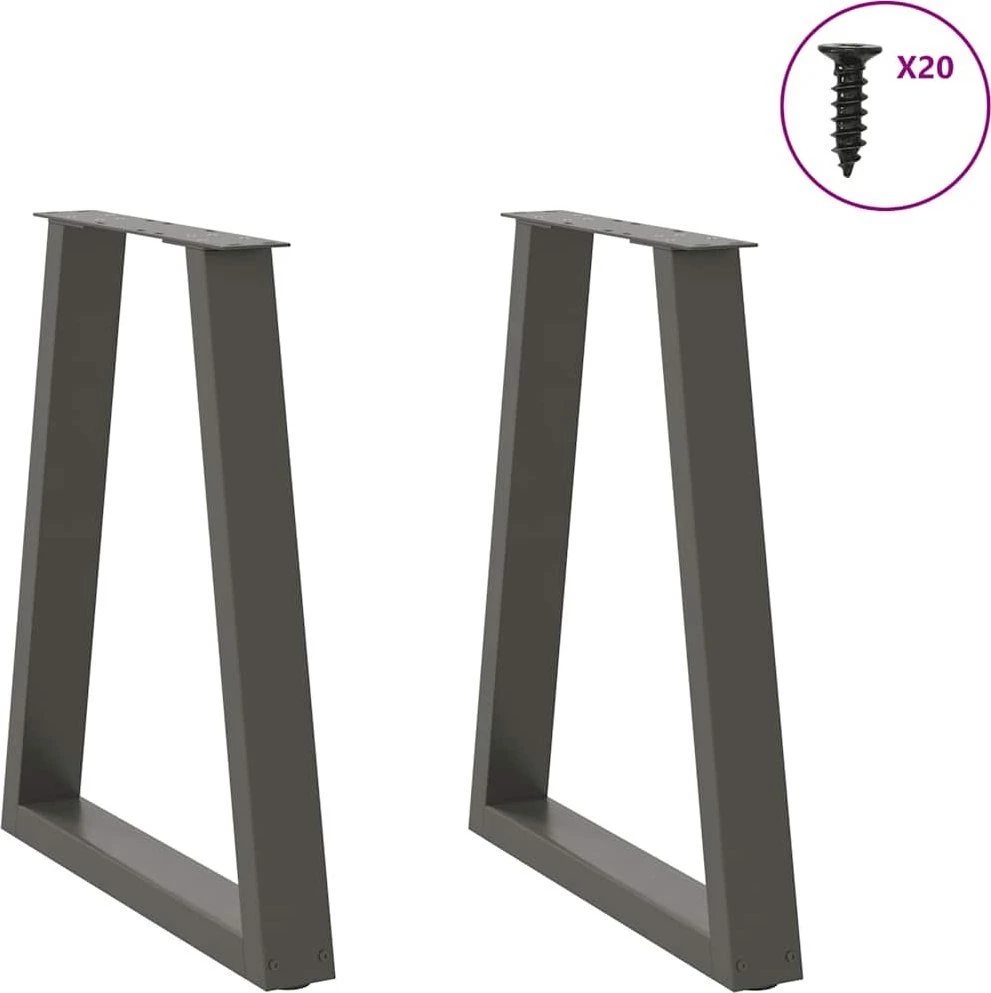 Kavos staliuko kojelės, V formos, 2 vnt., 60x(72-73)cm, plienas