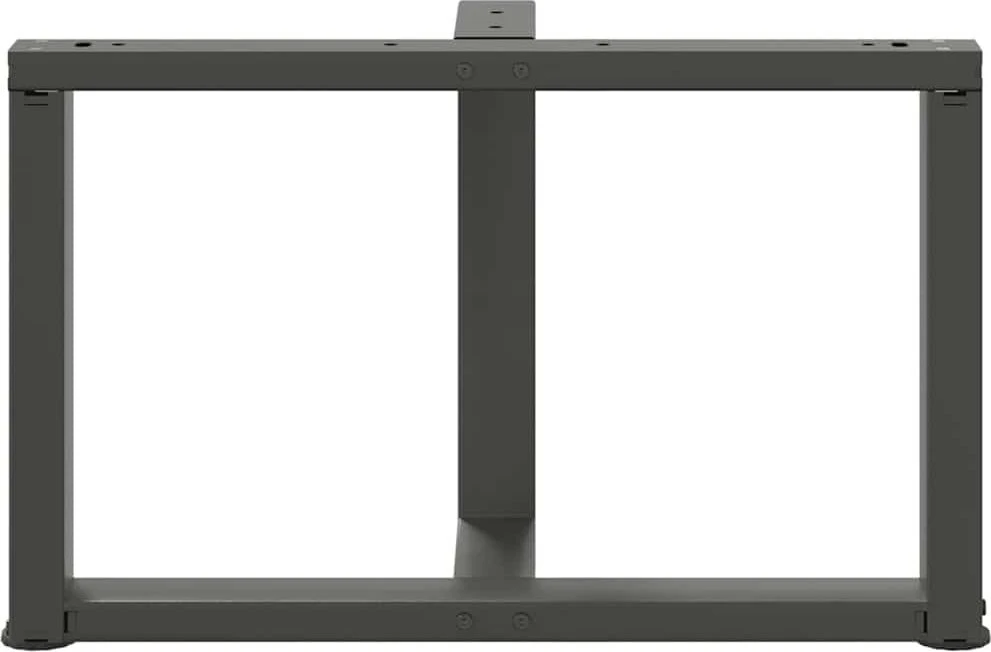Kavos staliuko kojelės, T formos, 2 vnt., antracito spalvos, 60x25x(42-43) cm, plienas