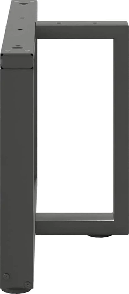 Kavos staliuko kojelės, T formos, 2 vnt., antracito spalvos, 60x25x(42-43) cm, plienas