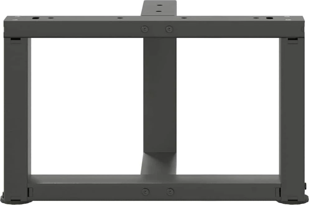 Kavos staliuko kojelės, T formos, 2 vnt., antracito spalvos, 40x25x(30-31) cm, plienas