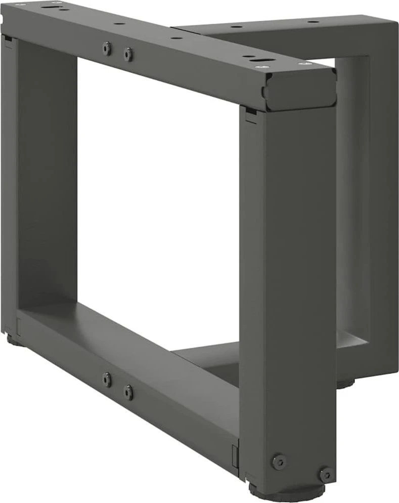 Kavos staliuko kojelės, T formos, 2 vnt., antracito spalvos, 50x25x(30-31) cm, plienas