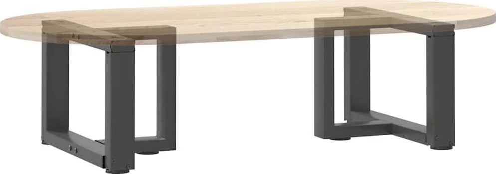 Kavos staliuko kojelės, T formos, 2 vnt., antracito spalvos, 50x25x(30-31) cm, plienas