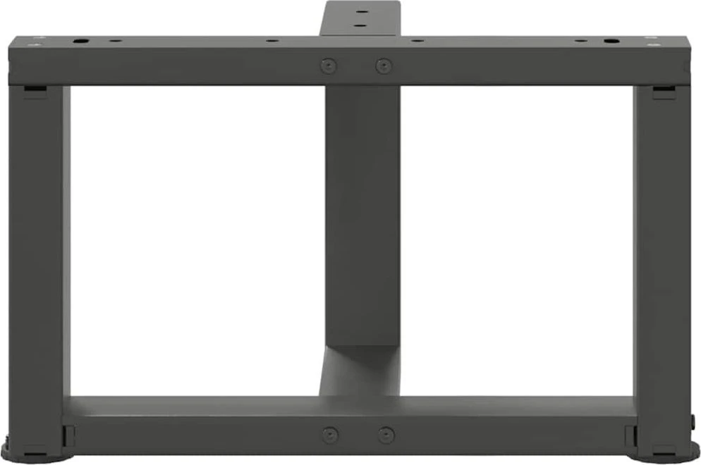 Kavos staliuko kojelės, T formos, 2 vnt., antracito spalvos, 50x25x(30-31) cm, plienas