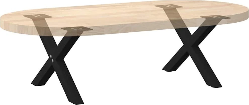 Kavos staliuko kojelės, X formos, 2 vnt., juodos, 50x(30-31) cm, plienas