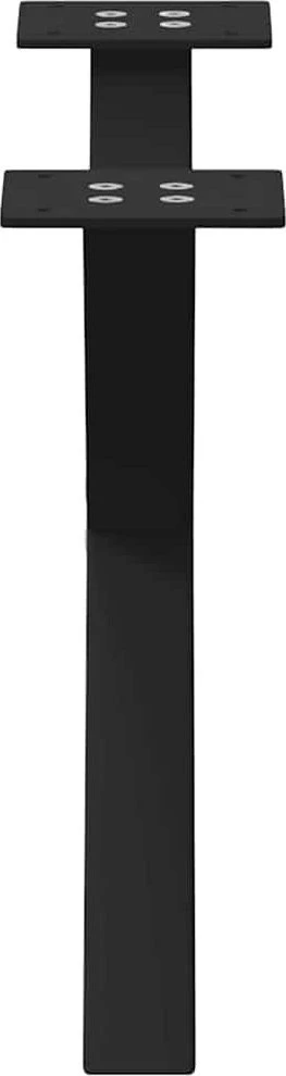 Kavos staliuko kojelės, X formos, 2 vnt., juodos, 50x(30-31) cm, plienas