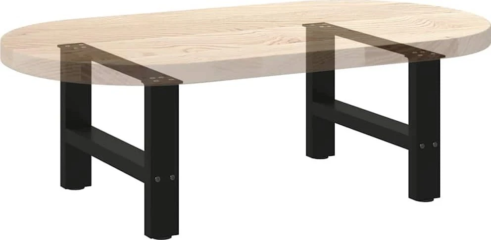 Kavos staliuko kojelės, juoda, 2 vnt., 50x(30-31)cm, plienas