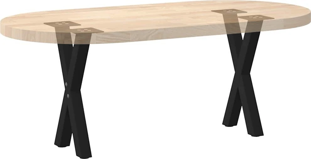 Kavos staliuko kojelės, X formos, 2 vnt., juodos, 38x(42-43) cm, plienas