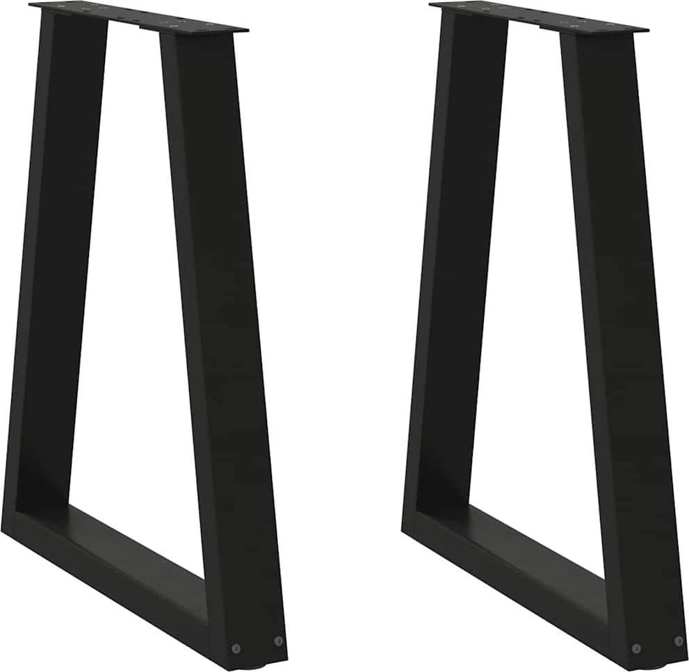 Kavos staliuko kojelės, V formos, 2 vnt., juoda, 50x(72-73)cm