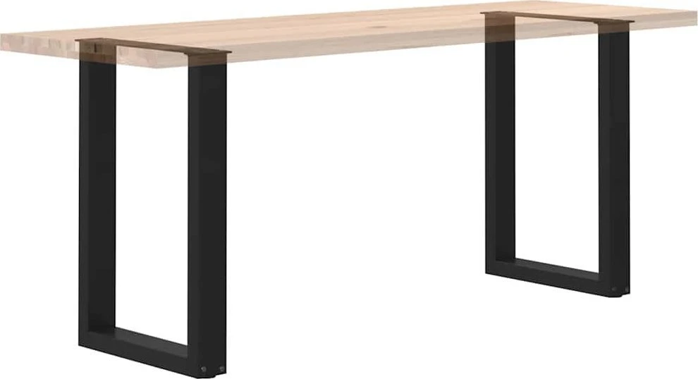 Valgomojo stalo kojelės, U formos, 2 vnt., juodos, 50x(72-73) cm, plienas