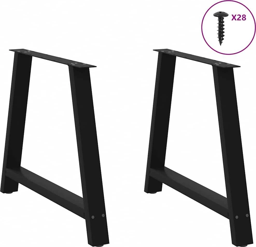 Kavos staliuko kojelės, A formos, 2 vnt., juoda, 90x(72-73)cm