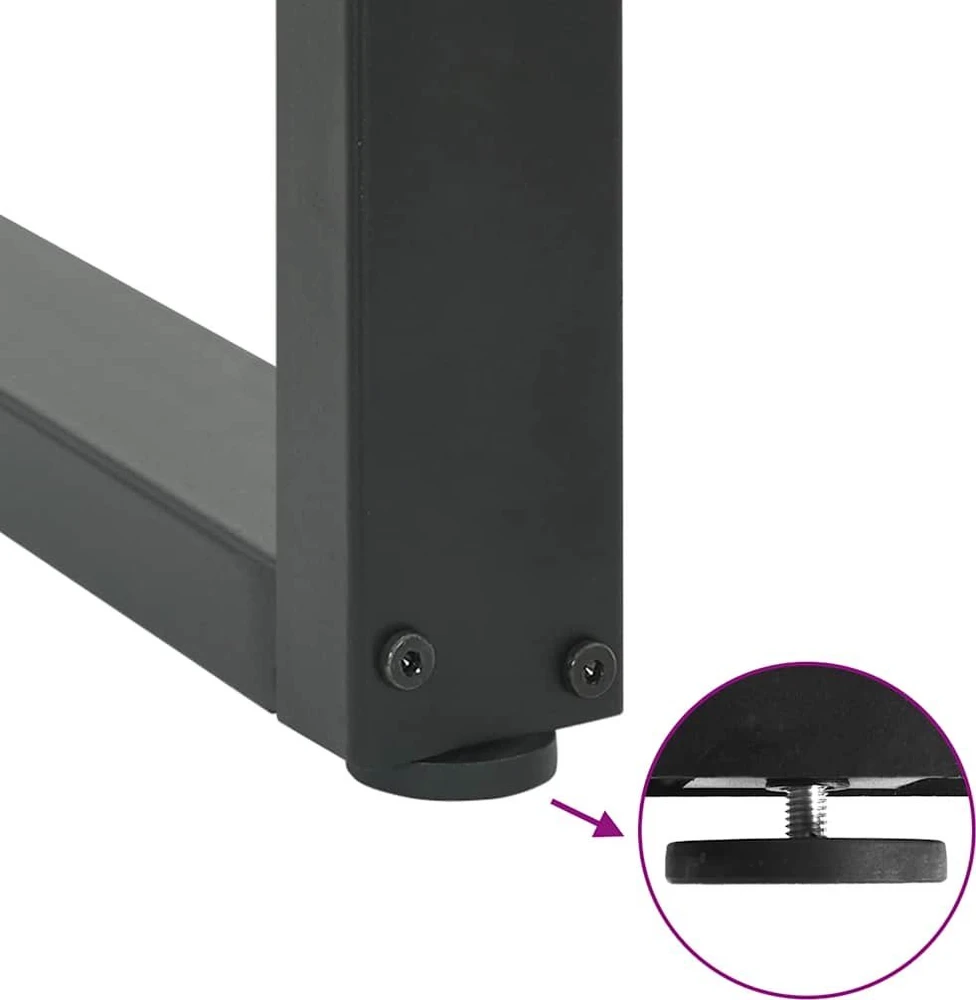 Valgomojo stalo kojos, 3 vnt., antracito spalvos, 90x(72-73) cm, plienas, U formos
