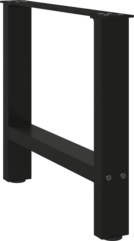 Kavos staliuko kojelės, juoda, 2 vnt., 60x(42-43)cm, plienas