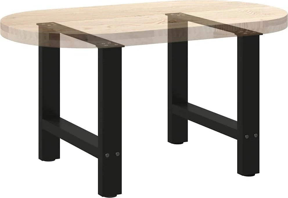 Kavos staliuko kojelės, juoda, 2 vnt., 60x(42-43)cm, plienas