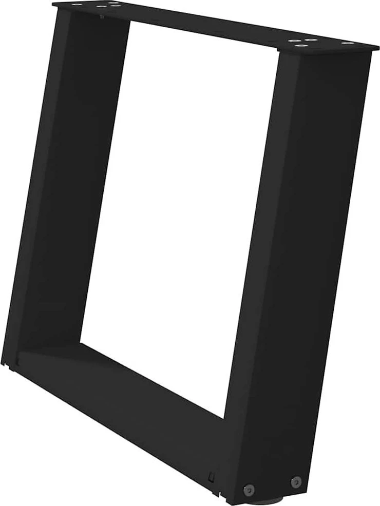Kavos staliuko kojelės, U formos, 2 vnt., juoda, 70x(42-43) cm