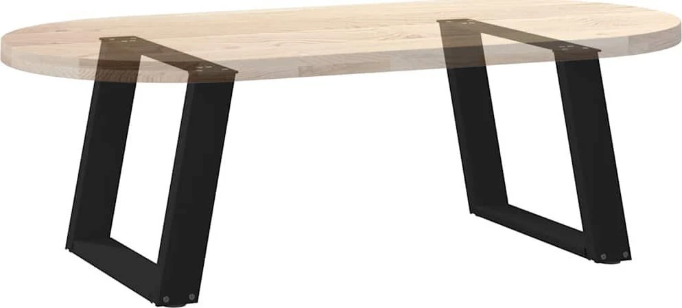 Kavos staliuko kojelės, U formos, 2 vnt., juoda, 70x(42-43) cm