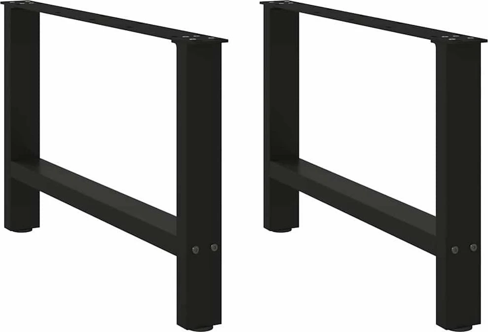 Kavos staliuko kojelės, juoda, 2 vnt., 70x(42-43)cm, plienas