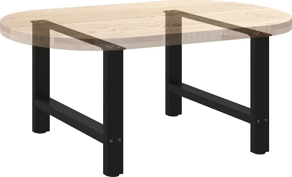 Kavos staliuko kojelės, juoda, 2 vnt., 70x(42-43)cm, plienas