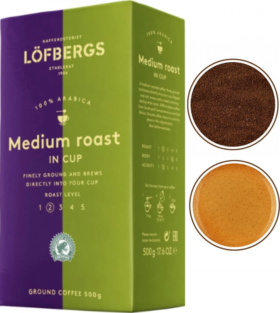 Malta kava LÖFBERGS LILA MEDIUM ROAST IN CUP, 500g