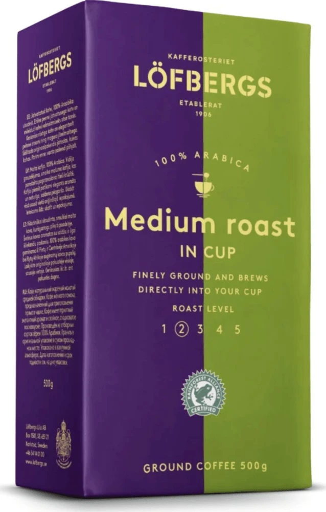 Malta kava LÖFBERGS LILA MEDIUM ROAST IN CUP, 500g