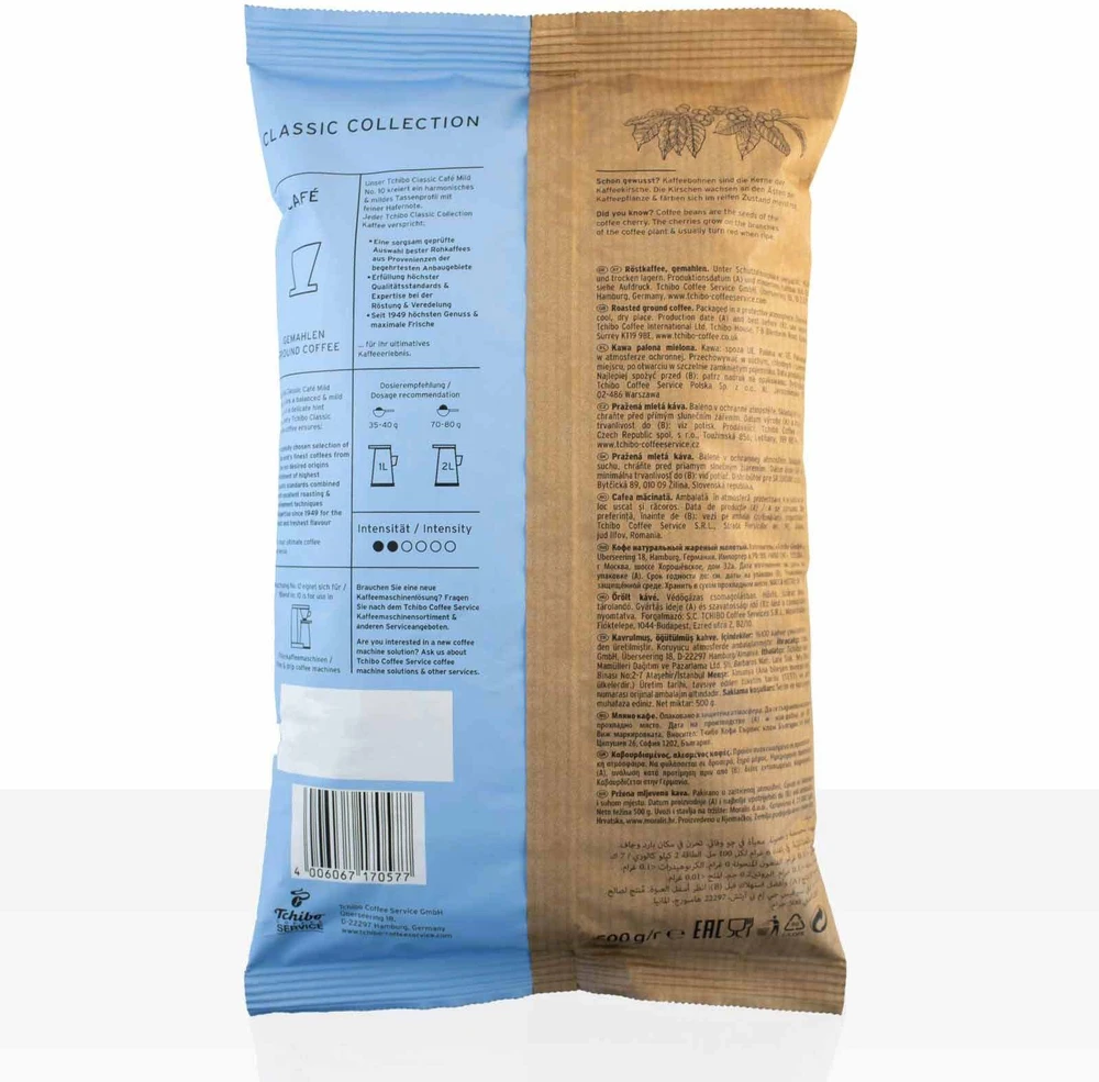 Tchibo Cafe Classic švelni malta kava 500g