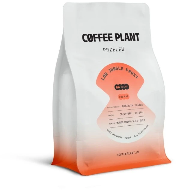 Coffee Plant Kavos plantacija KAVOS AUGALAS - mažai kofeino turinčios kavos pupelės MAŽAI „Jungle Fruit“ filtras 250 g
