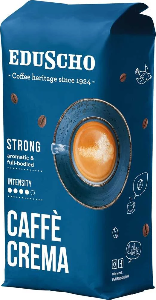 TCHIBO EDUSCHO CREMA STRONG kavos pupelės 1000G