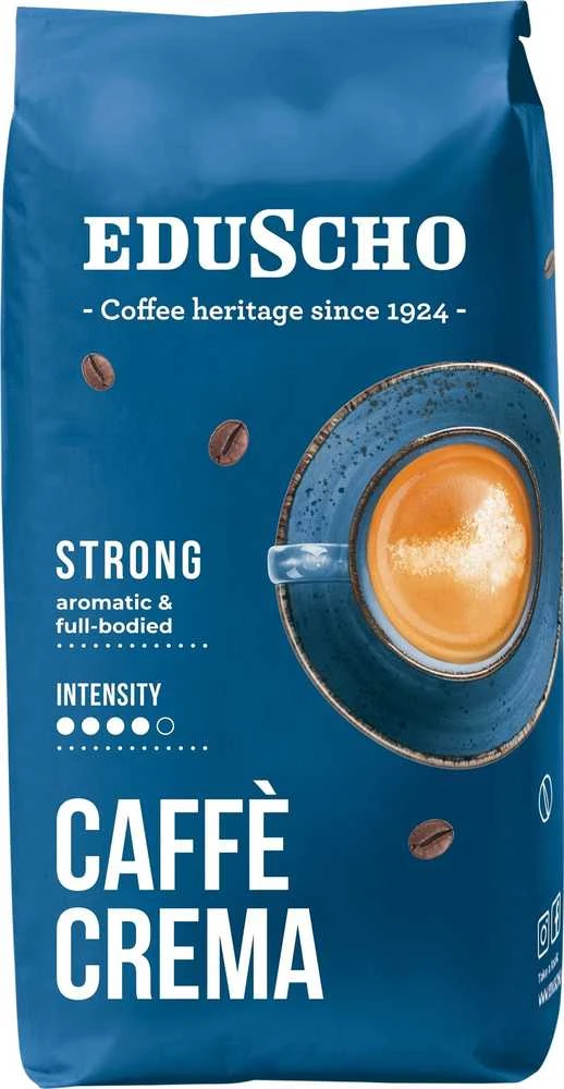 TCHIBO EDUSCHO CREMA STRONG kavos pupelės 1000G