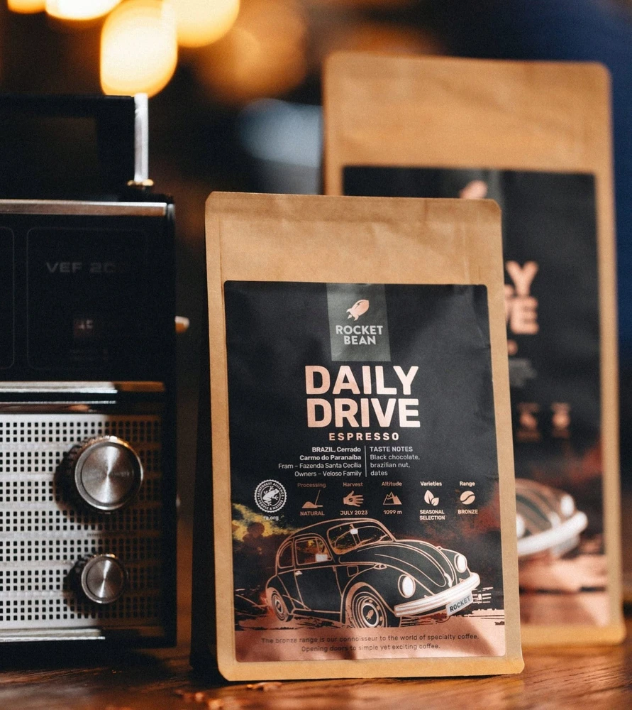 Figa Coffee Rocket Bean Rukolų pupelės - DAILY DRIVE Brazil Natūrali espreso kava 200g