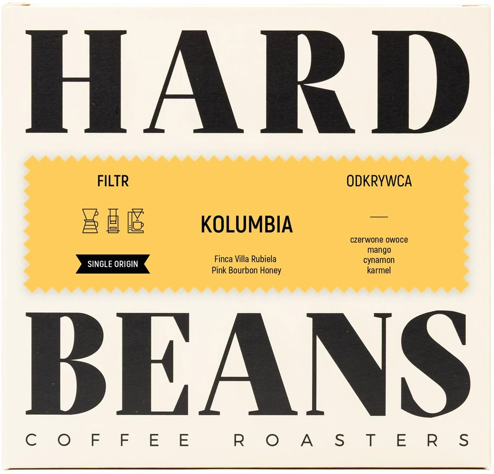 Kawa ziarnista Hard Beans - kawa ziarnista Kolumbia Finca Villa Rubiela Rožinė Bourbon Honey Filter 250 g (2101015620)