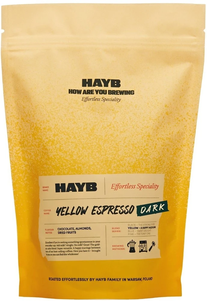 HAYB - Geltona Espresso DARK mišinys natūralus, nuplautas 250 g